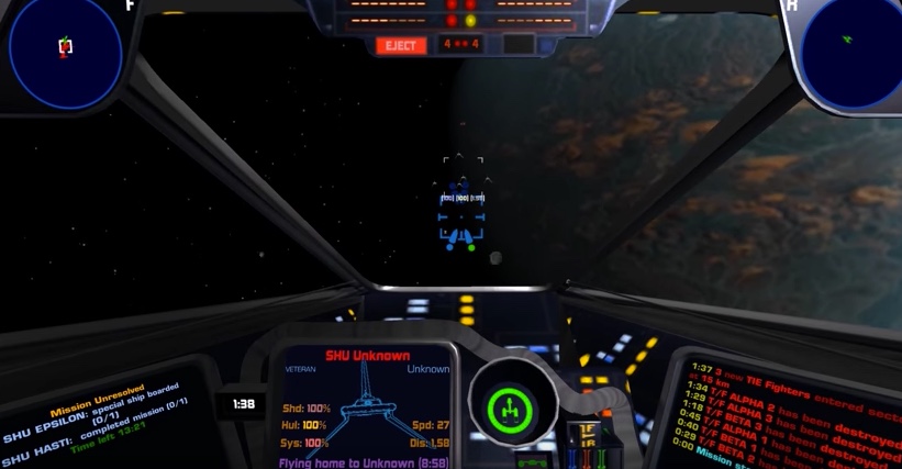 x-wing star wars unity engine